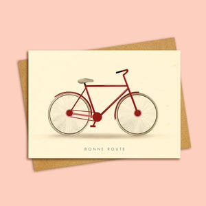 Carte double A6 | Illustration | Vélo rouge