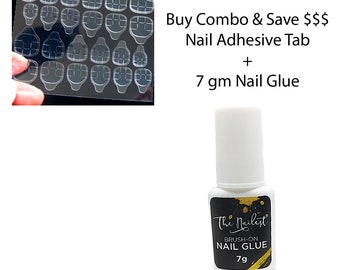 Nail Glue & Nail Adhesive Tab Combo | Ultra Fast | Fake Nails | False Nails | Glue On Nails | Press On Nails