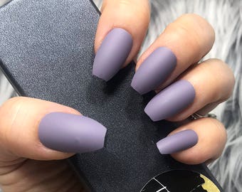 pix Acrylic Nails Coffin Shape Purple coffin matte purple acrylic nails matte