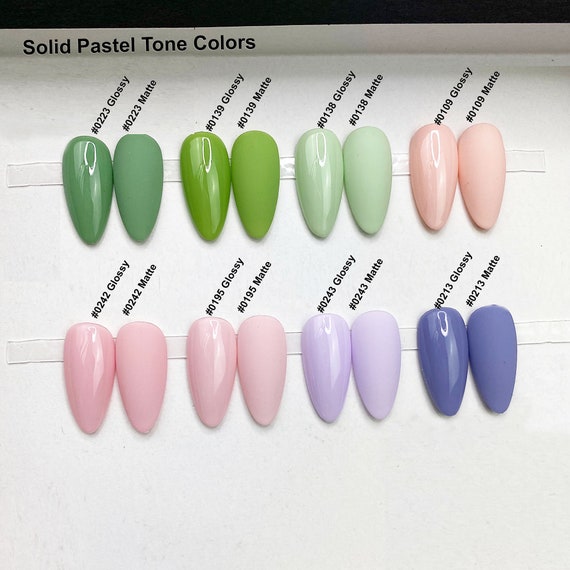 Solid Pastel Tone Nails Choose Your Shade Matte or Gloss | Etsy