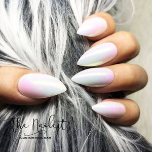 Iridescent Daydream Unicorn Chrome Set Press On Nails False Nails Fake Nails Glue On Nails The Nailest image 1