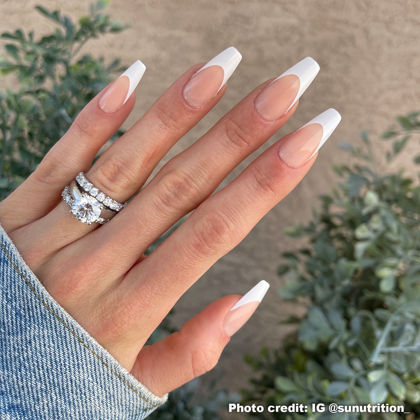Instant Luxury Acrylic Press On Nails Timeless French Medium Coffin Instant Luxury Acrylic Press On Nails Timeless French Medium Coffin