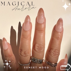 Magical Aurora Collection- Sunset Mood Press On Nails | Any Shape | Fake Nails | False Nails | Glue On Nailest