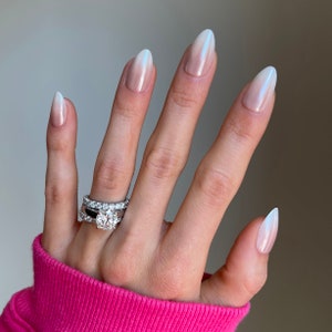 Instant Luxury Acrylic Press On Nails- Glazed Acrylic Ombre | Short Almond | Fake Nails | False Nails | Glue On Nails