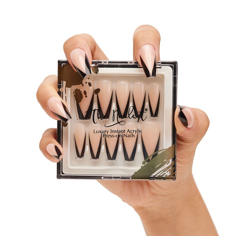 Instant Luxury Acrylic Press On Nails Alya Classic French Etsy