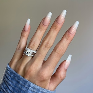 Instant Luxury Acrylic Press On Nails- Acrylic Ombre | Medium Coffin | Fake Nails | False Nails | Glue On Nails