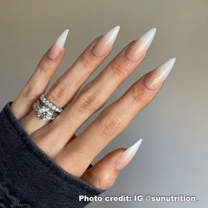 Instant Luxury Acrylic Press On Nails- Acrylic Ombre | Medium Stiletto | Fake Nails | False Nails | Glue On Nails