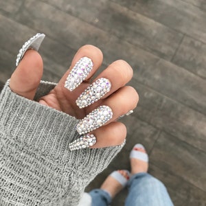 Show Stopper All Bling Crystal AB set | Press On Nails | Fake Nails | False Nails | Glue On Nails | Bridal Nails | The Nailest