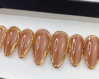 Gold Goddess Press On Nails | Any Shape | Fake Nails | False Nails | Glue On
