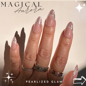 Magical Aurora Collection- Pearlized Glam | Press On Nails | Any Shape | Fake Nails | False Nails | Glue On Nails