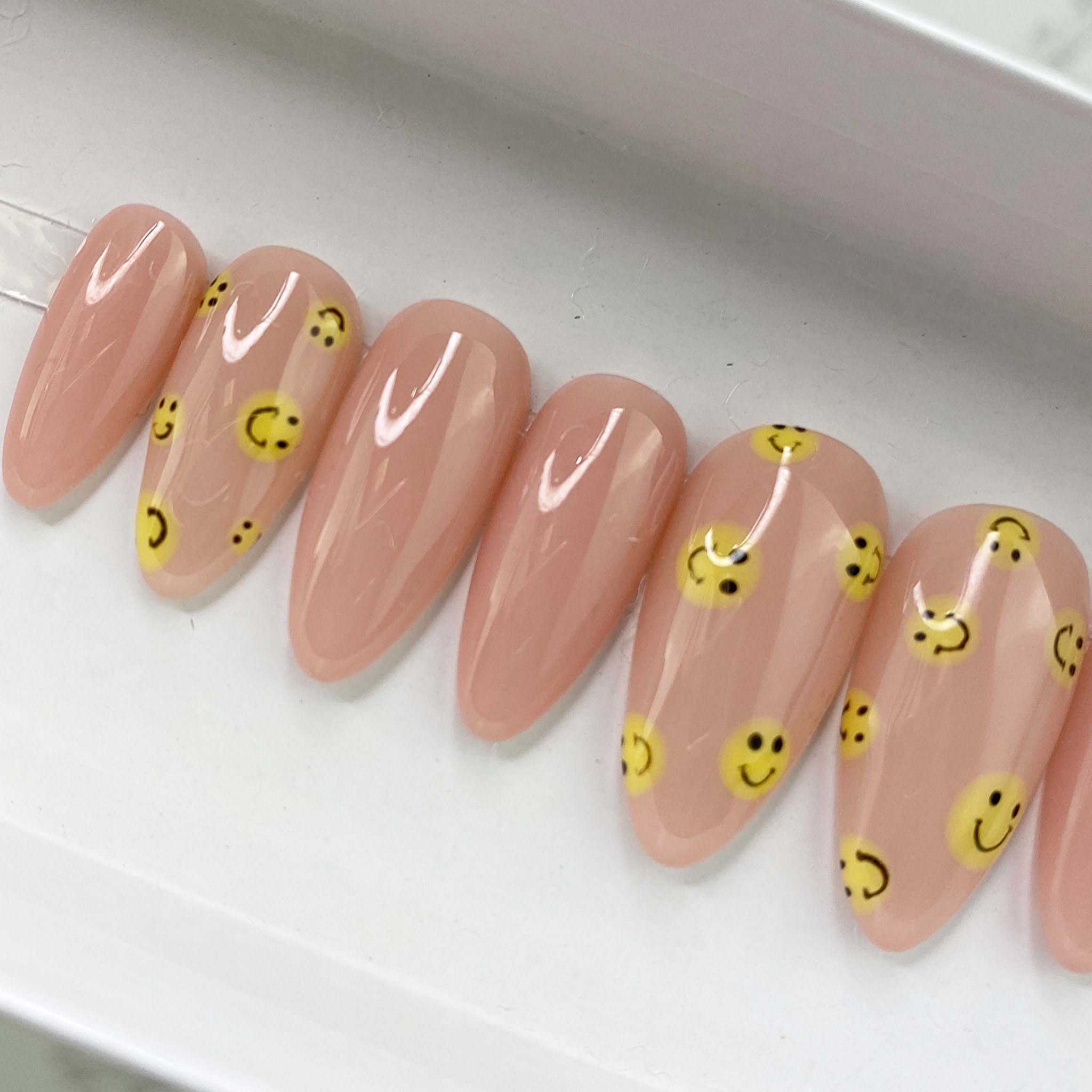 Classic Smiley Face | Press On Nails | Any Shape | Fake Nails | False Nails | Glue On Nails