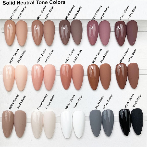 Solid Neutrals Nude Nails | Choose Your Shade | Matte or Gloss | False Nails | Fake Nails |  Press On Nails | Glue On Nails | Custom Shapes