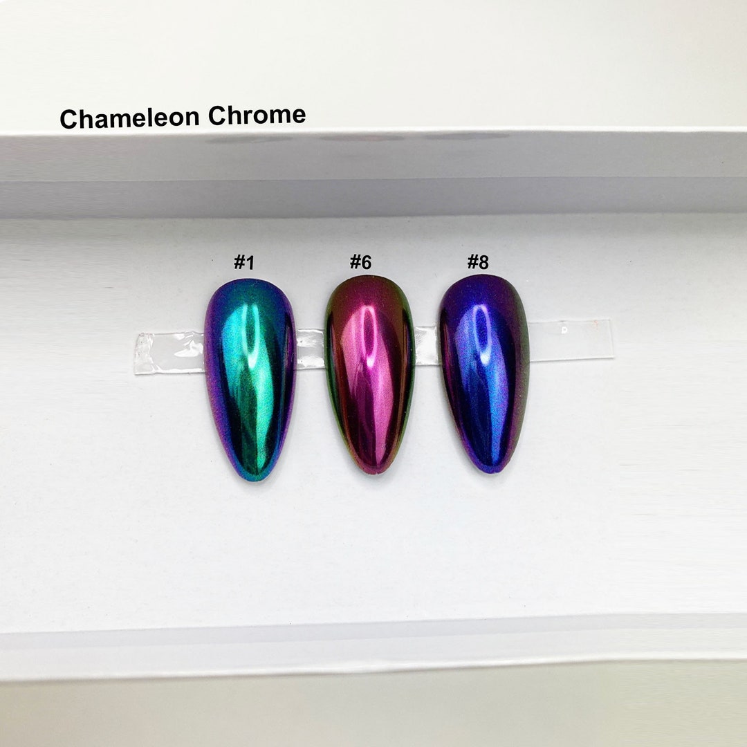 Shiny Chameleon Chrome Press on Nails | Choose From 3 Colors | Any ...
