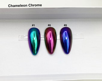 Shiny Chameleon Chrome Press On Nails | Choose from 3 Colors | Any Shape | Fake Nails | False Nails | Glue On Nails | Holiday Nails