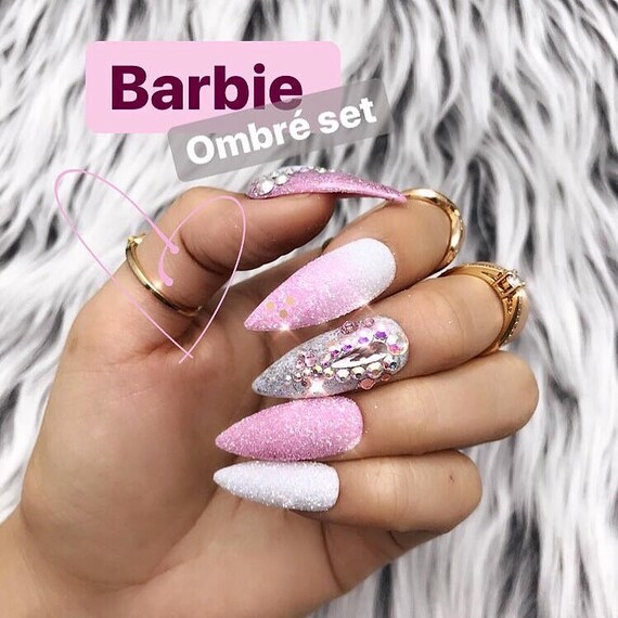 Light Pink Glitter Ombre Press on Nails 