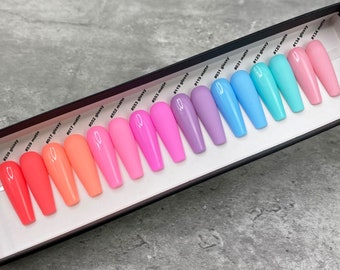 Solid Bright Nails | Choose Your Shade | VOL. 1 | Matte or Gloss | False Nails | Fake Nails |  Press On Nails | Glue On Nails