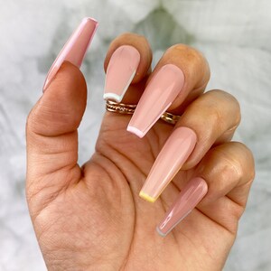 Multi Magic Pastel Tipping Detailed Press On Nails | Any Shape | Fake Nails | False Nails | Glue On Nailes