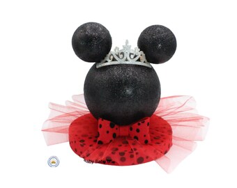Glitter Minnie Mouse Centerpiece: Princess Birthday Table Decor
