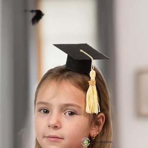 Mini Graduation Cap Headband: Class of 2026 Felt Cap