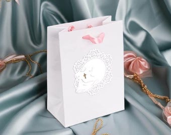 Handmade Christening Favor Bag: Elegant Baptism Gift Bag