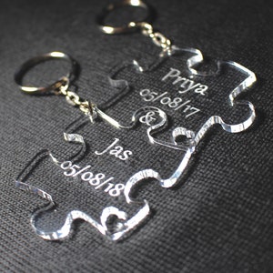 Personalised Wedding Day Gift 2x Jigsaw Puzzle Perspex Keyring Anniversary Christmas Valentine&#39;s Day love unique Gift Present