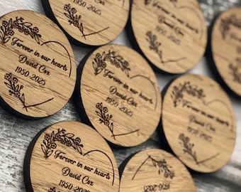 Funeral Favours Personalised Drinks Token for Guests Memorial Favours Funeral Keepsake Customised Memorial forever in our hearts