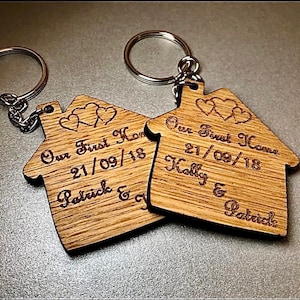 Personalised Wedding Day Gift 2x Jigsaw Puzzle Oak Keyring Anniversary Christmas Valentine&#39;s Day You Complete Me