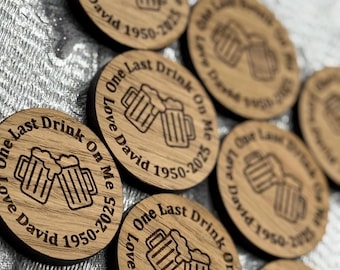Begrafenisbedankjes Gepersonaliseerde drankjes Token voor gasten Herdenkingsbedankjes Begrafenisaandenken Aangepaste herdenkingscadeaus