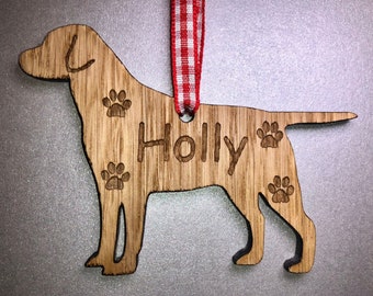 Personalised Dog Christmas Hanging Decorations, Pet Silhouette Tree Memory Bauble, Gifts Ornament, Secret Santa Labrador Cockapoo Pug Boxer