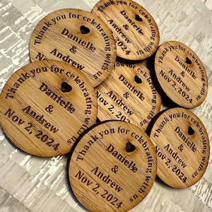 Fichas de agradecimiento de roble personalizadas, regalos de boda, círculos, celebración de fiestas, celebración de agradecimiento de madera