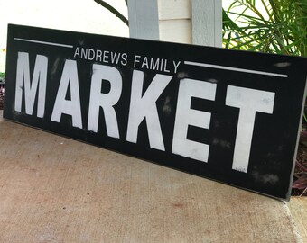 Family Market sign, family sign, market, family name sign, housewarming, farmhouse decor, farmhouse sign