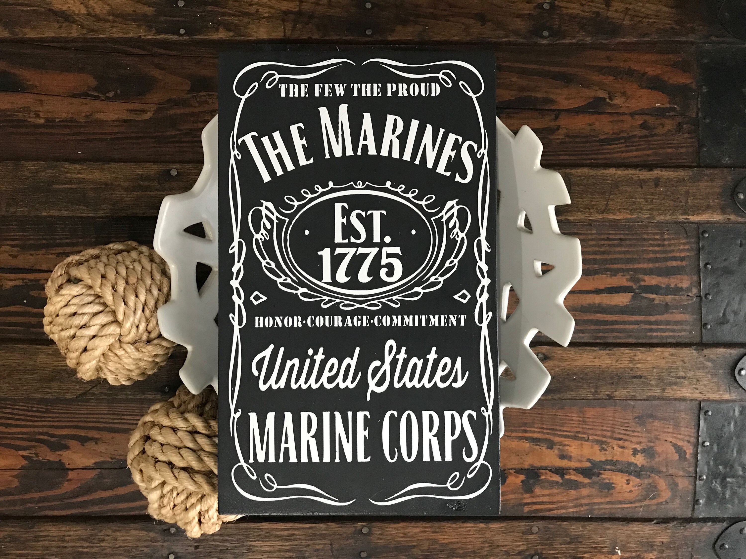 Marines Decor Jack Daniels US Marines US Marine Corps Etsy