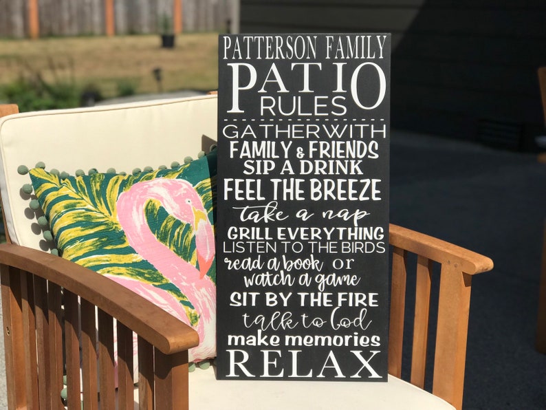 Patio Rules Porch Rules Patio Signs Patio Decor Porch Etsy