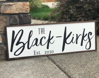 Custom family name sign, custom established sign, established sign, family sign, last name sign, last name, name and date