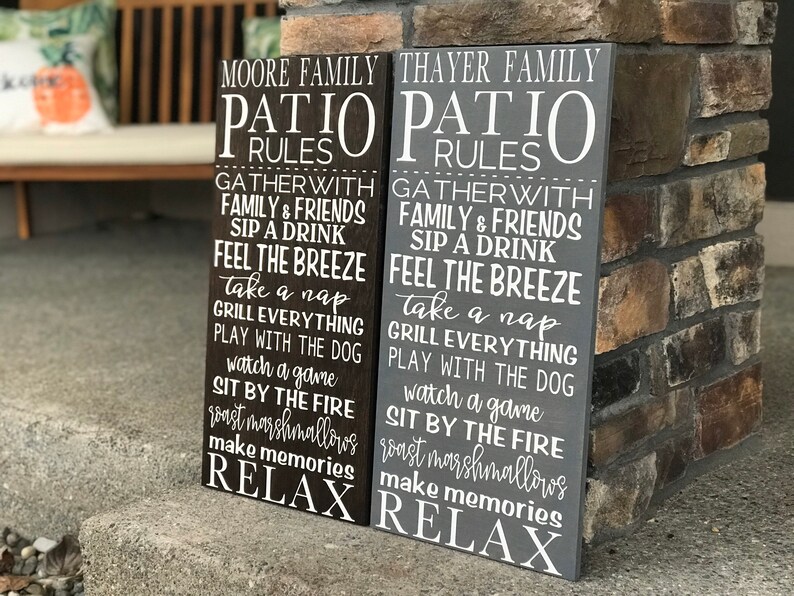 Patio Rules Porch Rules Patio Signs Patio Decor Porch Etsy