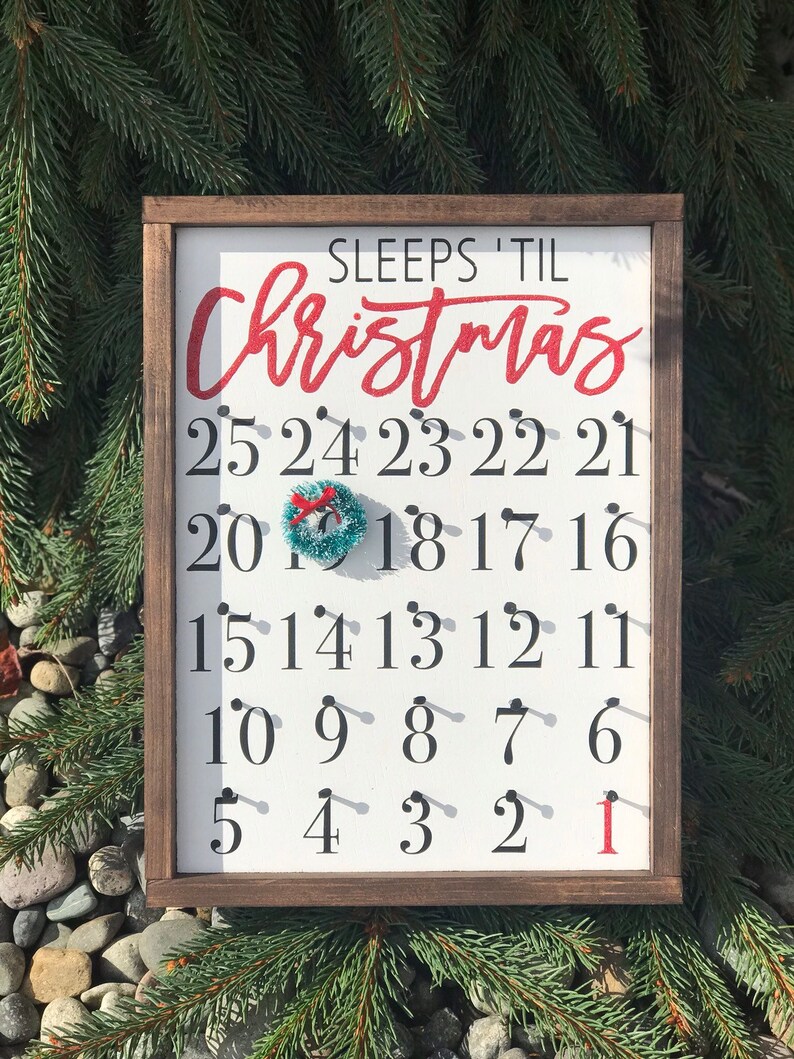 Sleeps Til Christmas Advent Calendar Christmas Countdown Etsy