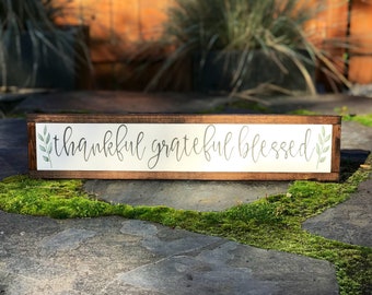 Thankful grateful blessed | thankful | fall sign | thanksgiving | fall decor | blessed | grateful