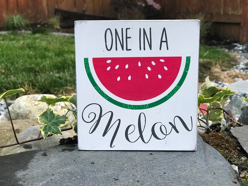 nursery decor watermelon kid room desk sign farmhouse farmhouse decor mini sign One in a melon rustic decor