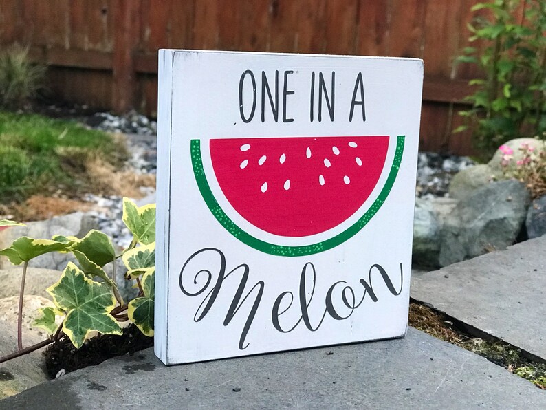nursery decor watermelon kid room desk sign farmhouse farmhouse decor mini sign One in a melon rustic decor