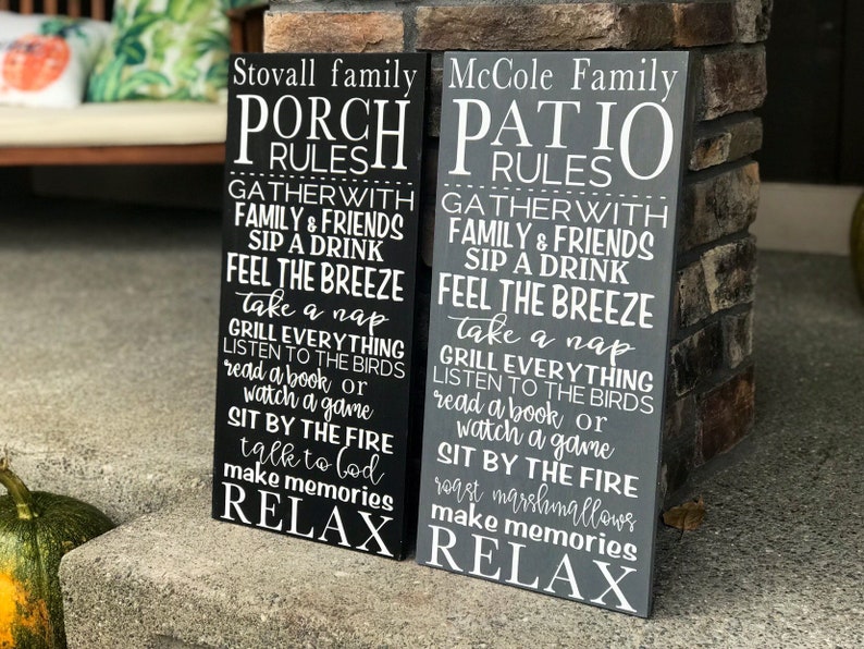 Patio Rules Porch Rules Patio Signs Patio Decor Porch Etsy