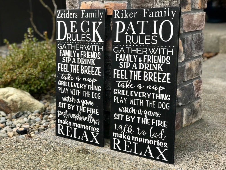 Patio Rules Porch Rules Patio Signs Patio Decor Porch Etsy