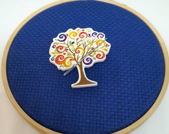 Swirl tree resin needle minder