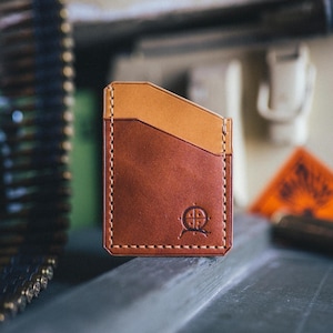 Minimalist Card Holder | Vegetable-Tanned Italian Leather | Earth Tones | Viking Norse Inspired | Handmade in Ukraine