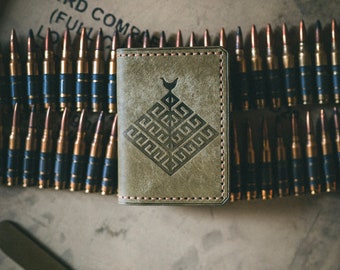 Personalized gift "Yggdrasil" | leather wallet | craft made with vegetable tanned full grain Italian leather