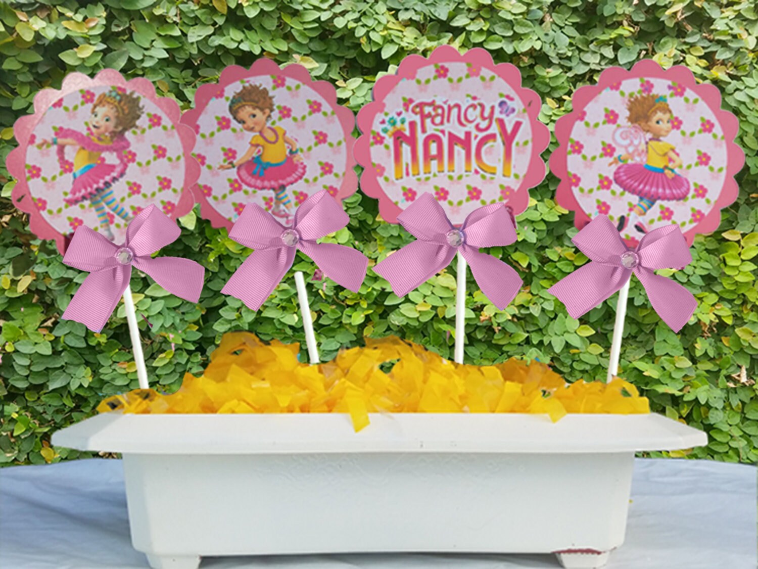 Fancy Nancy Cupcake Toppers 24 Pcs Topper For Birthday Cake Etsy