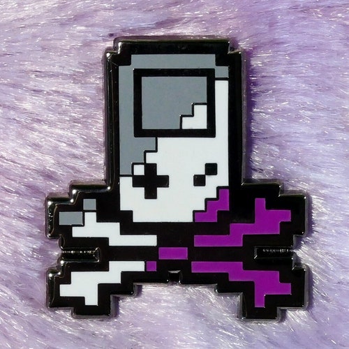 Gameboy & Crossbones Pixel Art Enamel Pin Asexual Pride Etsy