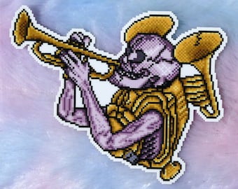 Doot Revenant Skeleton | Pixel Art Contour-Cut Sticker