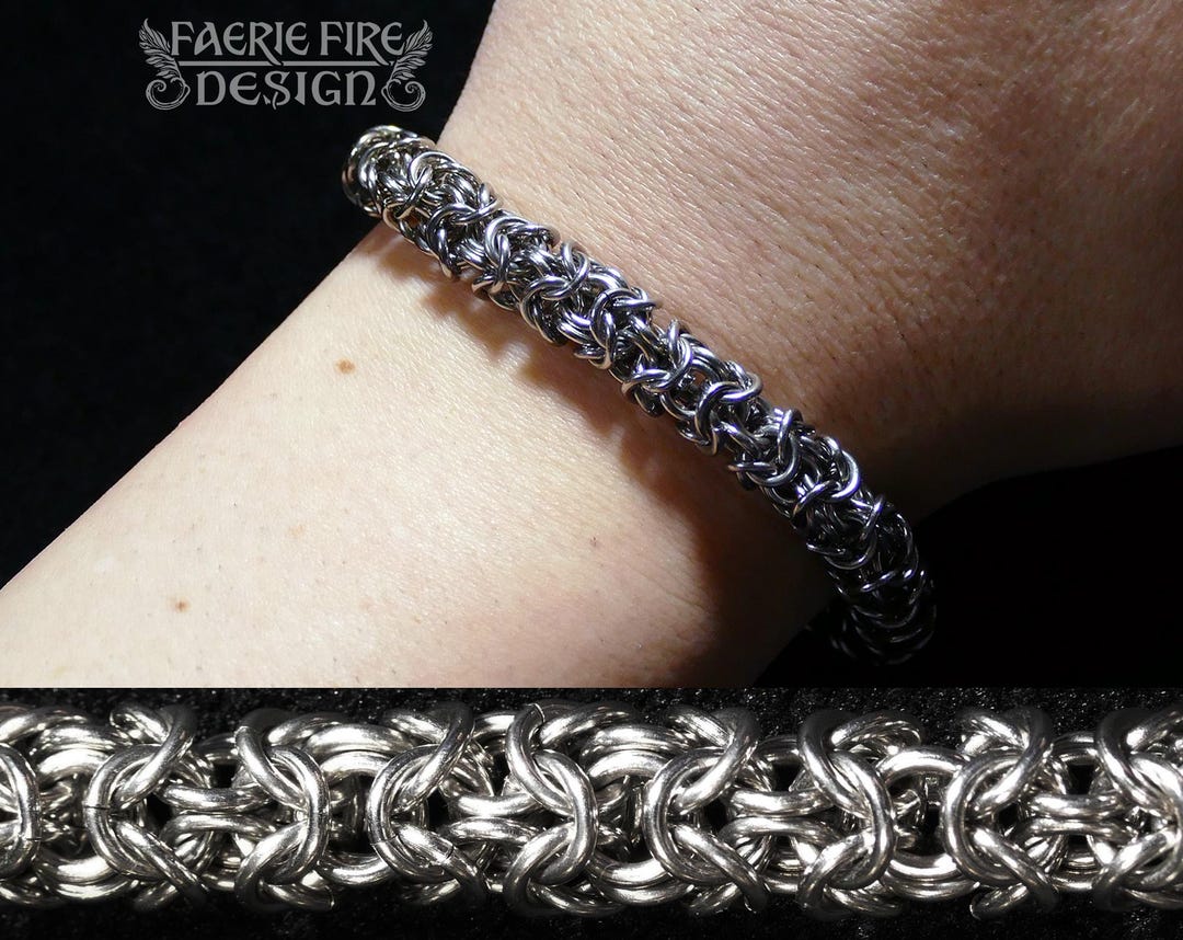 Chainmail Bracelet - Turkish Roundmaille / 3D Byzantine - Stainless ...