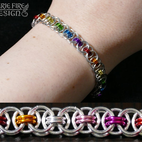 Helm Weave LGBTQ+ Pride Chainmail Bracelets - All Pride Flags Available - Customizable