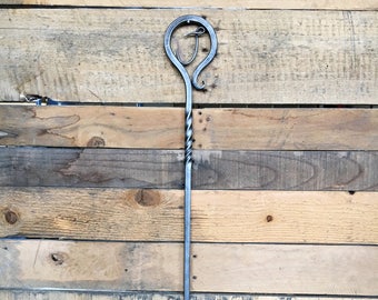 27" Personalized Hand-forged Fire Poker, INDOOR Fire Tools, Made to Order